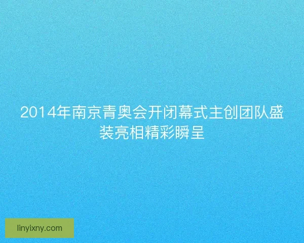 2014年南京青奥会开闭幕式主创团队盛装亮相精彩瞬呈