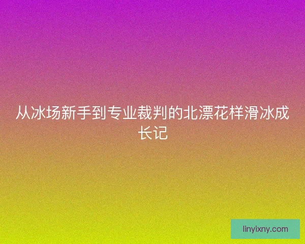 从冰场新手到专业裁判的北漂花样滑冰成长记