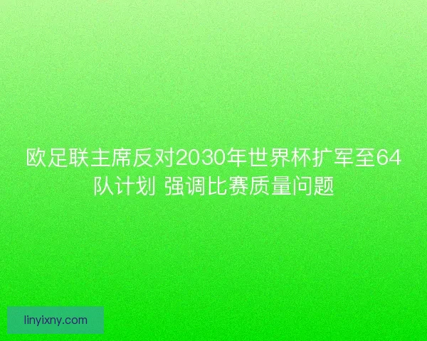 欧足联主席反对2030年世界杯扩军至64队计划 强调比赛质量问题